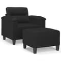 Miniatyrbillede 1 af 7: vidaXL sofastol med fodskammel 60 cm kunstlæder sort