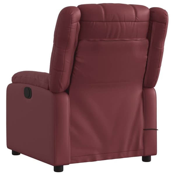 vidaXL Massagefåtölj vinröd konstläder