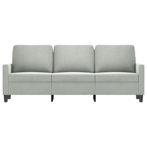 vidaXL 3-sitssoffa ljusgrå 180 cm sammet