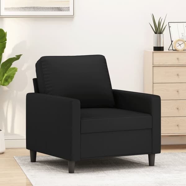 vidaXL lænestol 60 cm velour sort