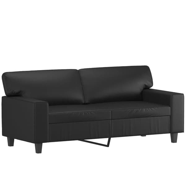 vidaXL 2-personers sofa med pyntepuder 140 cm kunstlæder sort