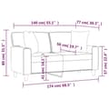 Miniatyrbillede 7 af 8: vidaXL 2-personers sofa med pyntepuder 140 cm kunstlæder sort