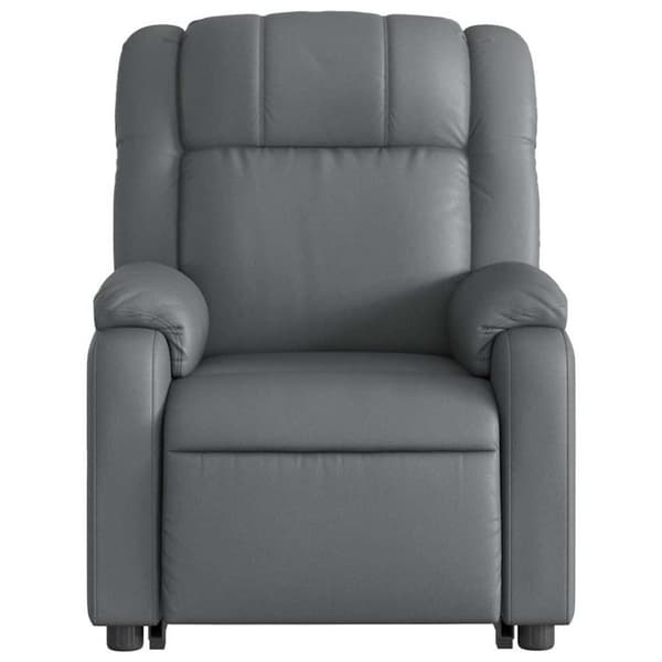 vidaXL Massagefåtölj med uppresningshjälp Grå konstläder