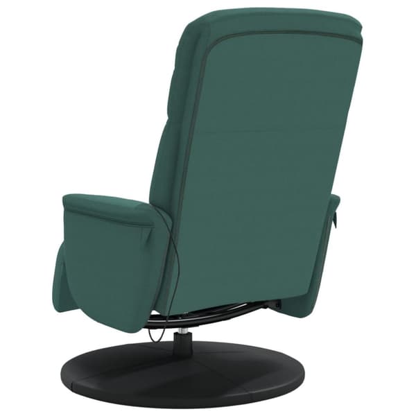 vidaXL Massagefåtölj med fotstöd mörkgrön sammet