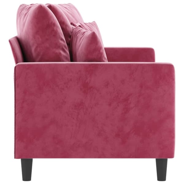 vidaXL 2-personers sofa 140 cm fløjl vinrød