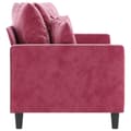 Miniatyrbillede 3 af 8: vidaXL 2-personers sofa 140 cm fløjl vinrød