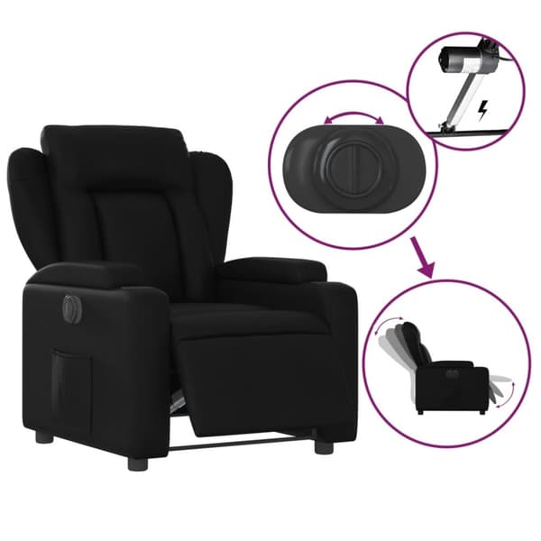 vidaXL Elektrisk reclinerfåtölj svart konstläder