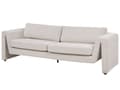 Miniatyrbild 4 av 11: Soffa 3-sitsig Ljusbeige Sammet Klädd Accent Armstöd Vadderat Ryggstöd Vardagsrum