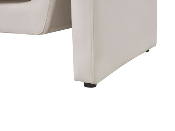 Soffa 3-sitsig Ljusbeige Sammet Klädd Accent Armstöd Vadderat Ryggstöd Vardagsrum