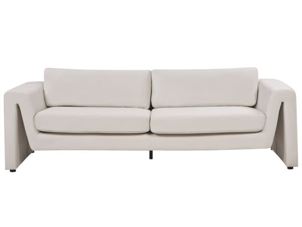 Soffa 3-sitsig Ljusbeige Sammet Klädd Accent Armstöd Vadderat Ryggstöd Vardagsrum