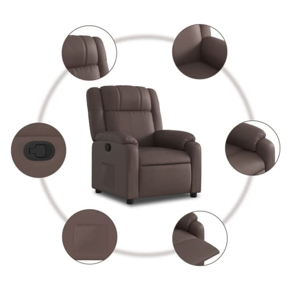 vidaXL Reclinerfåtölj brun konstläder