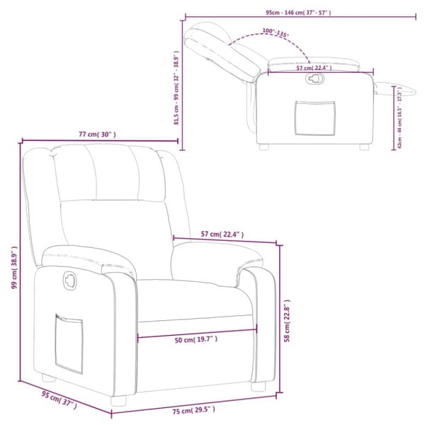 vidaXL Reclinerfåtölj brun konstläder