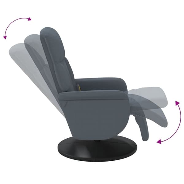 vidaXL Massagefåtölj med fotstöd mörkgrå sammet