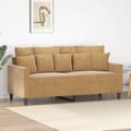 Miniatyrbild 8 av 8: vidaXL Soffa 2-sits brun 140 cm sammet
