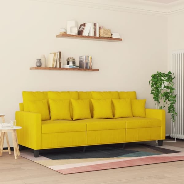 vidaXL 3-sitssoffa gul 180 cm sammet