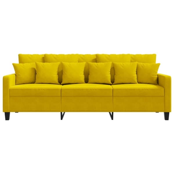 vidaXL 3-sitssoffa gul 180 cm sammet