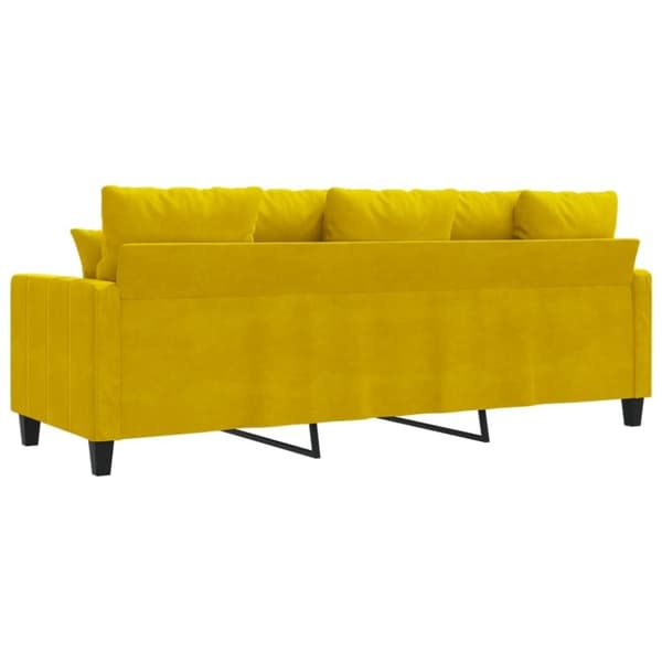 vidaXL 3-sitssoffa gul 180 cm sammet