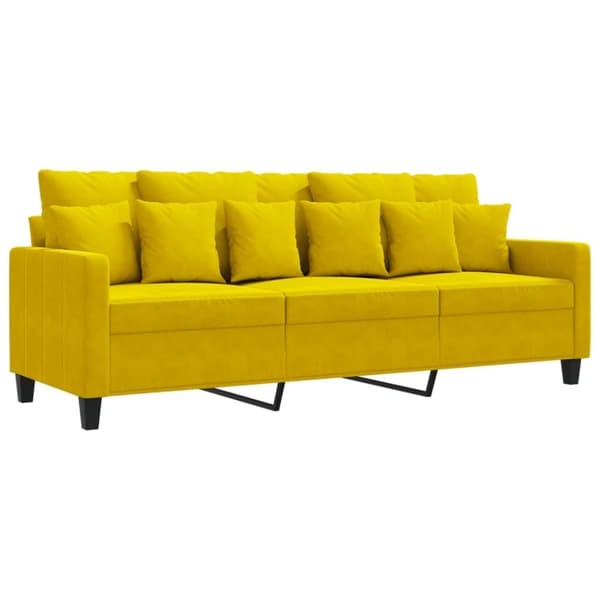 vidaXL 3-sitssoffa gul 180 cm sammet
