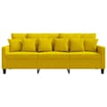 Miniatyrbillede 4 af 8: vidaXL 3-personers sofa 180 cm velour gul