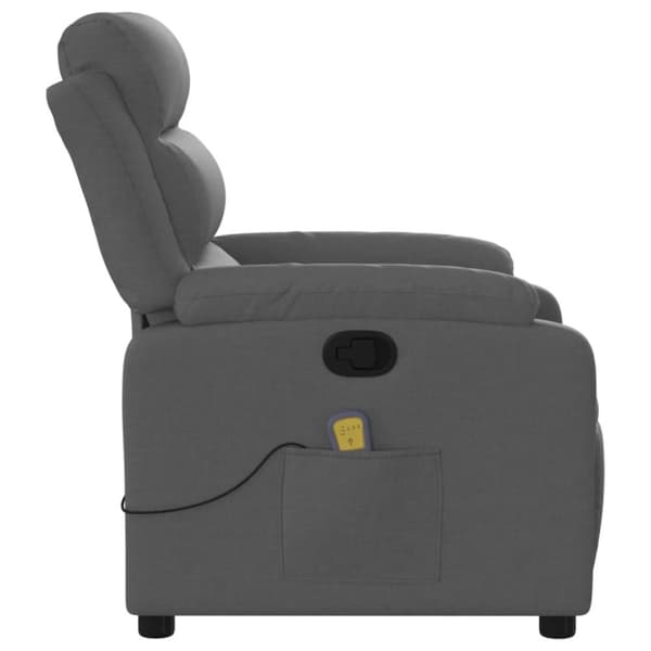 vidaXL Massagefåtölj mörkgrå tyg