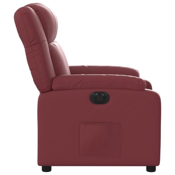 vidaXL Elektrisk reclinerfåtölj vinröd konstläder