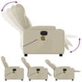 Miniatyrbild 5 av 9: vidaXL Elektrisk massagefåtölj gräddvit konstläder