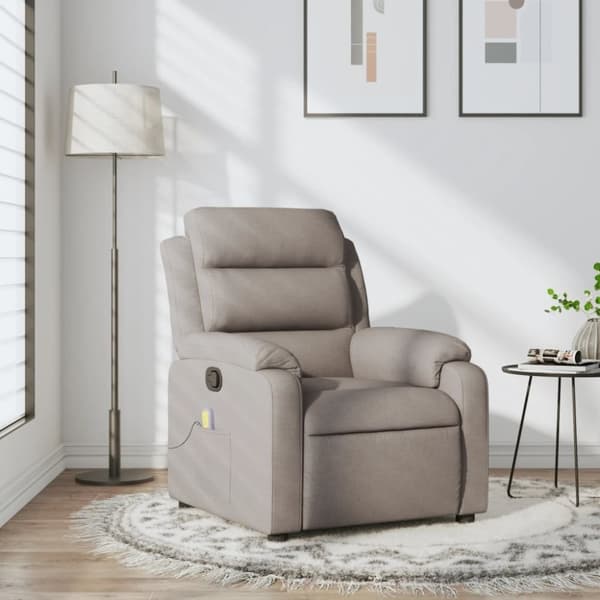 vidaXL massagestol stof gråbrun