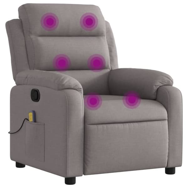 vidaXL massagestol stof gråbrun