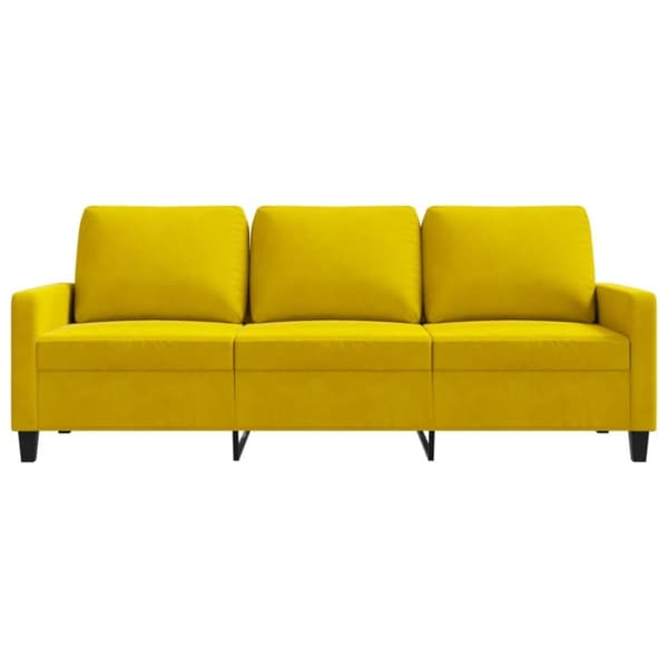 vidaXL 3-sitssoffa gul 180 cm sammet