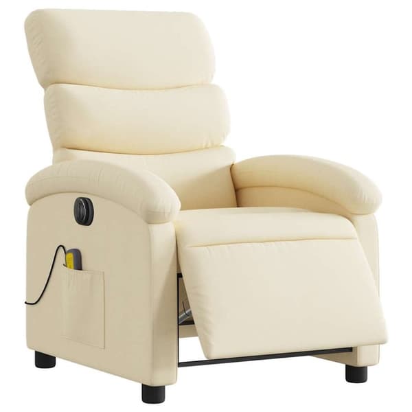 vidaXL eldrevet massagestol stof cremefarvet