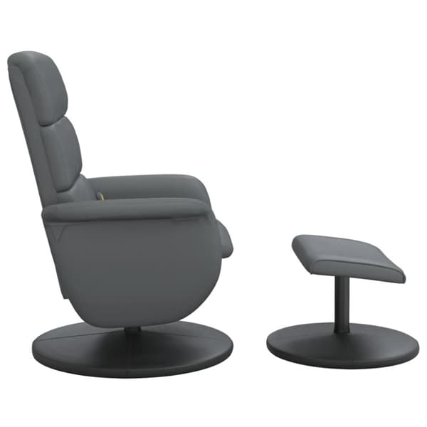 vidaXL Massagefåtölj med fotpall grå konstläder