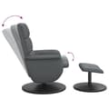 Miniatyrbild 6 av 11: vidaXL Massagefåtölj med fotpall grå konstläder