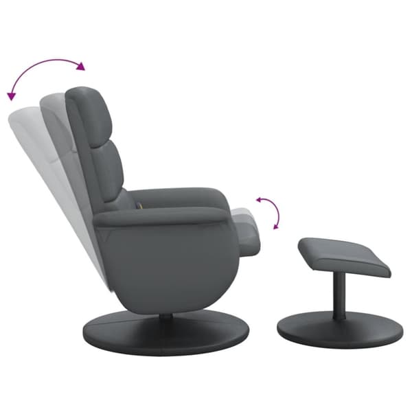 vidaXL Massagefåtölj med fotpall grå konstläder