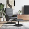 Miniatyrbild 11 av 11: vidaXL Massagefåtölj med fotpall grå konstläder