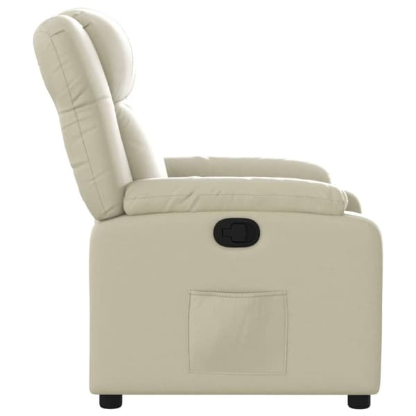 vidaXL Reclinerfåtölj gräddvit konstläder