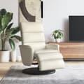 Miniatyrbild 9 av 9: vidaXL Reclinerfåtölj med fotstöd gräddvit konstläder