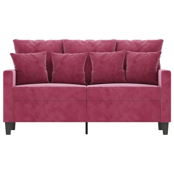 vidaXL 2-sitssoffa vinröd 120 cm sammet
