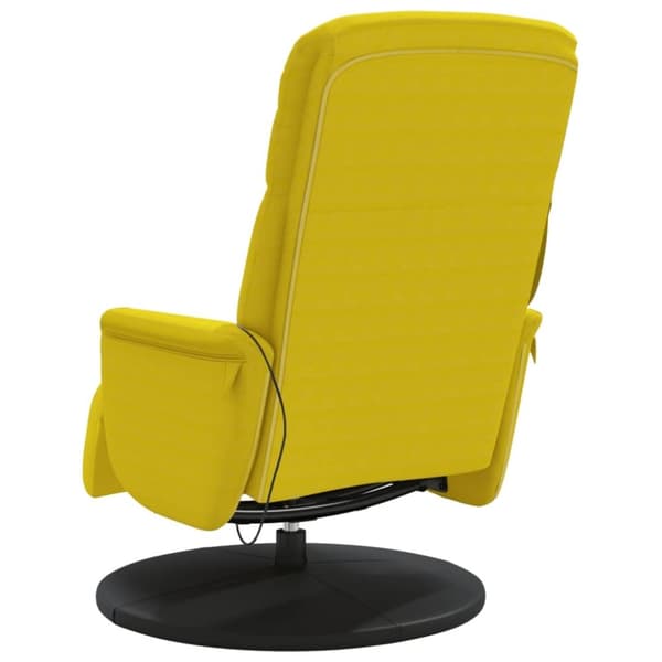 vidaXL Massagefåtölj med fotstöd gul sammet