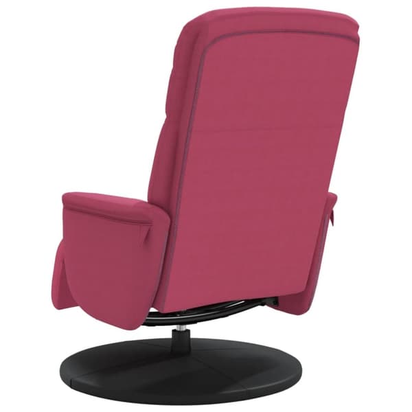 vidaXL Reclinerfåtölj med fotstöd vinröd sammet