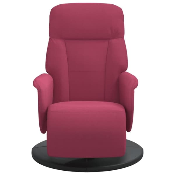 vidaXL Reclinerfåtölj med fotstöd vinröd sammet