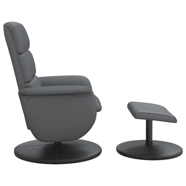 vidaXL Reclinerfåtölj med fotpall grå konstläder