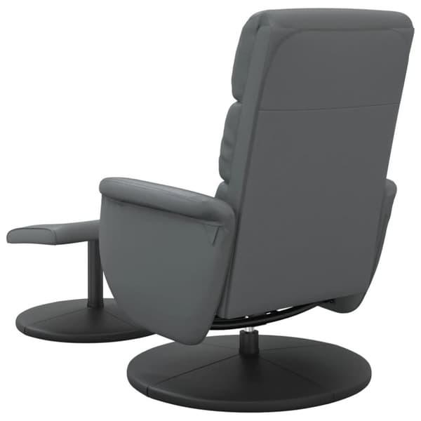 vidaXL Reclinerfåtölj med fotpall grå konstläder