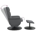 Miniatyrbild 5 av 9: vidaXL Reclinerfåtölj med fotpall grå konstläder