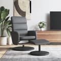 Miniatyrbild 9 av 9: vidaXL Reclinerfåtölj med fotpall grå konstläder