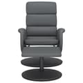 Miniatyrbild 2 av 9: vidaXL Reclinerfåtölj med fotpall grå konstläder