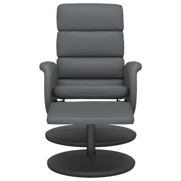 vidaXL Reclinerfåtölj med fotpall grå konstläder