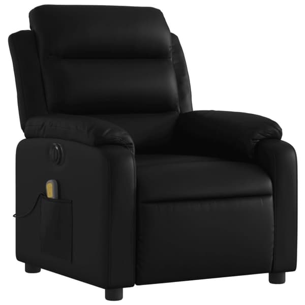 vidaXL Elektrisk massagefåtölj svart konstläder