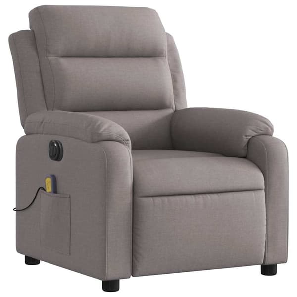 vidaXL Elektrisk massagefåtölj taupe tyg