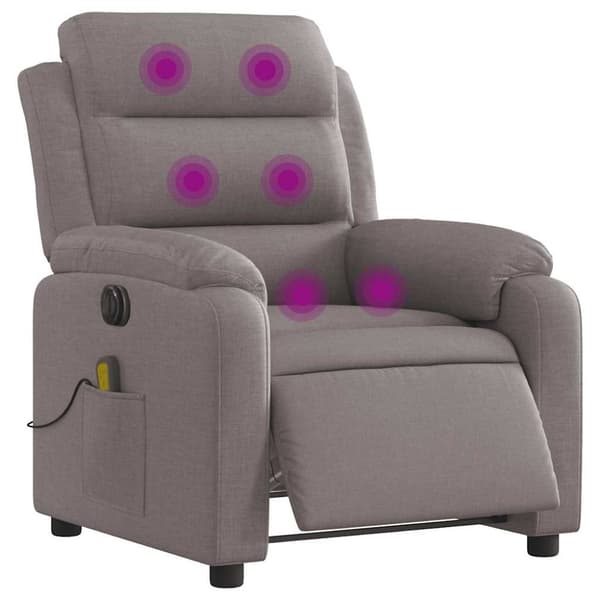 vidaXL Elektrisk massagefåtölj taupe tyg