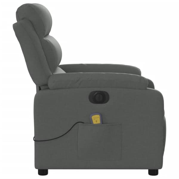 vidaXL Elektrisk massagefåtölj mörkgrå tyg